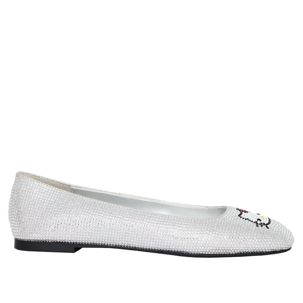 Hello Kitty x Katy Perry Rhinestone Ballet Flats Crystal Bling Womens 11 NEW